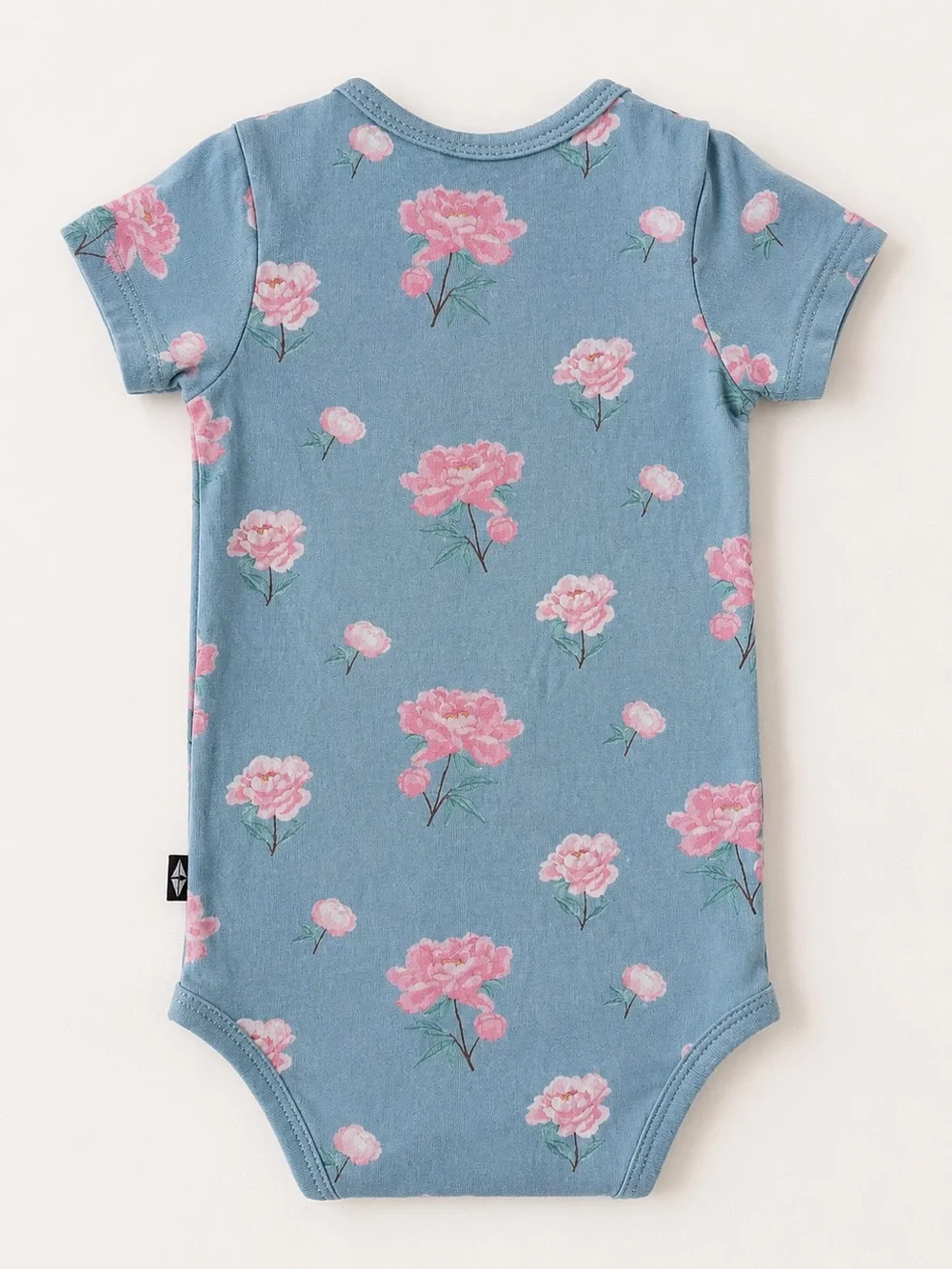 Kyte Baby Peony Dusty Blue Bamboo Bodysuit Onesie 6–12M Floral